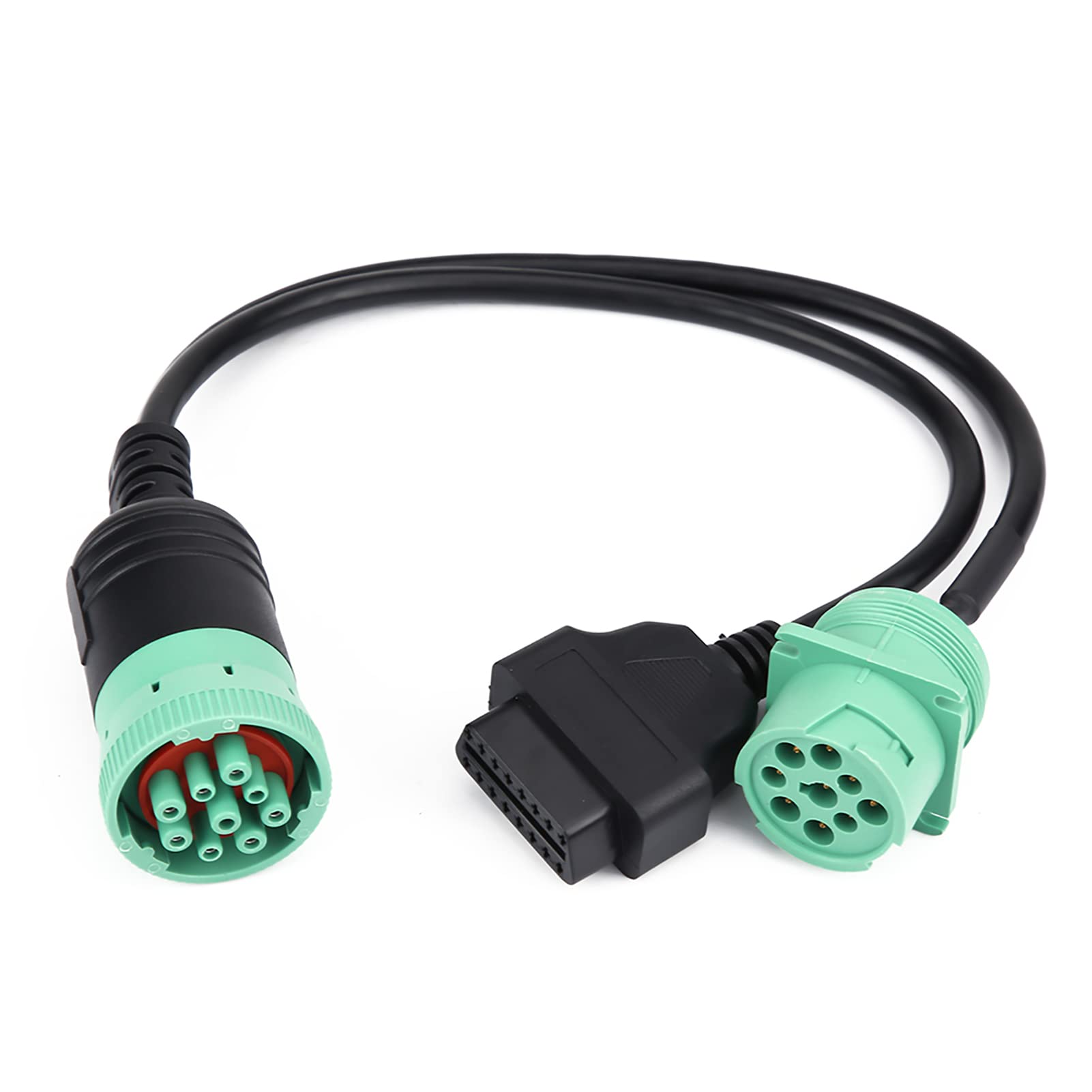 Klanata 9-poliger LKW-Stecker, OBD2-Y-Kabel-Adapter, robuster J1939 LKW-Diagnose-16-poliger Stecker auf Buchse, Splitter für OBDII-Schnittstelle Klanata 9-poliger LKW-Stecker, OBD2-Y-Kabel-Adapter, robuster J1939 LKW-Diagnose-16-poliger Stecker auf Buchse, Splitter für OBDII-Schnittstelle von Klanata