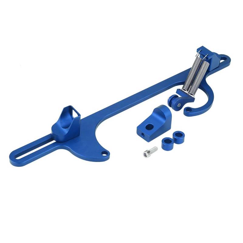 Klanata Gaszughalterung aus Billet-Aluminium, kompatibel mit Vergasern der Serien 4150 und 4160, zur Befestigung des Gaszugs am Vergaser (Blue) von Klanata