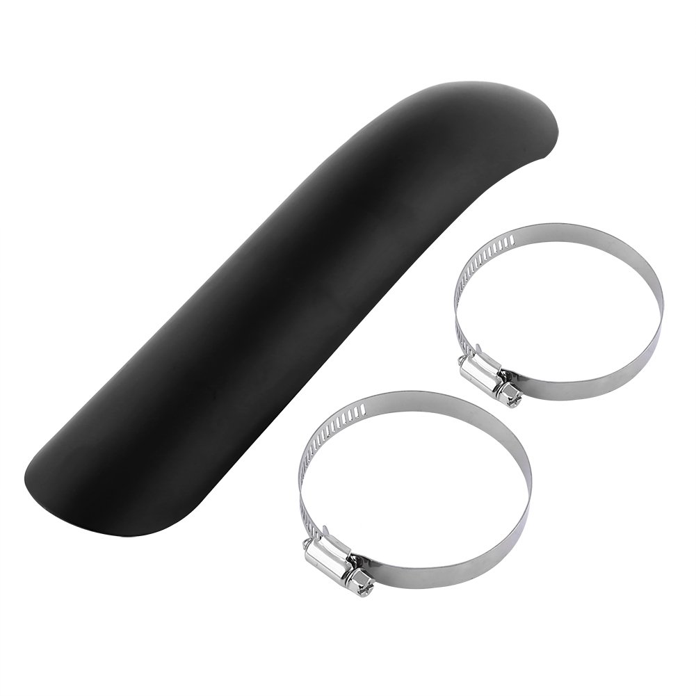 Klanata Motorrad-Auspuff-Hitzebarriere aus gebogenem Stahl, Schutzabdeckung für Motorrad-Auspuffrohre (Schwarz) von Klanata