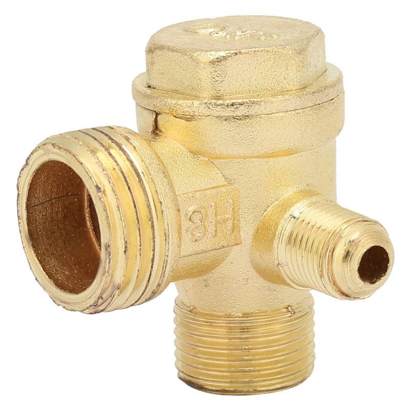Luftkompressor Zinklegierung Drei-Wege Unidirektional Check Ventil Verbindungsrohrverschlüsse Golden 1/2 3/8 18 mm 9,5-10 mm 16-16,5 mm 20-20,5 mm 42 x 39 mm für von Klanata