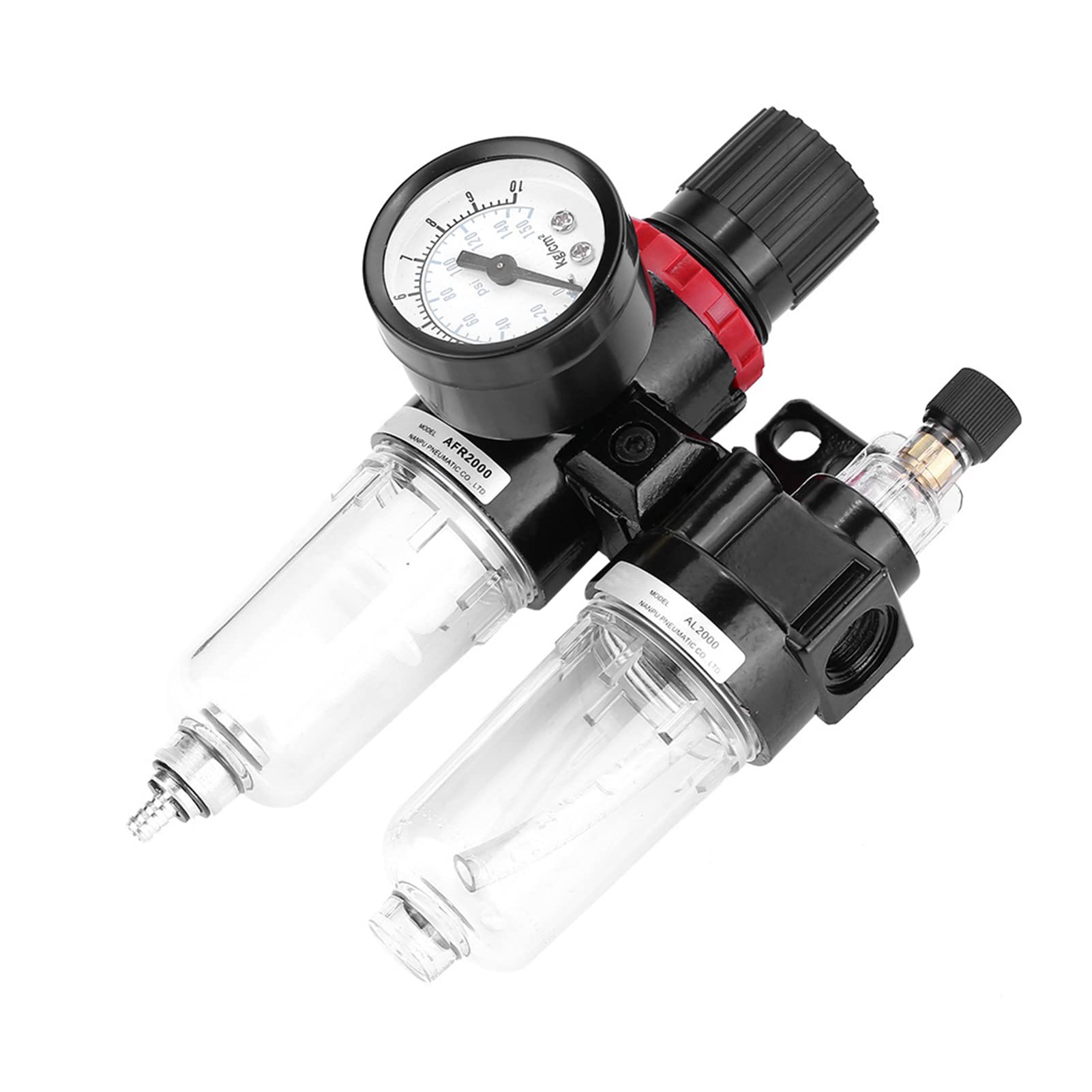 Pneumatischer Luftdruckfilterregler Schmierstoff Wasserfaller -Separator G1/4 Schwarz Aluminiumlegierung Kunststoff für Luftkompressor Pneumatischer Luftdruckfilterregler Schmierstoff Wasserfaller -Separator G1/4 Schwarz Aluminiumlegierung Kunststoff für Luftkompressor von Klanata