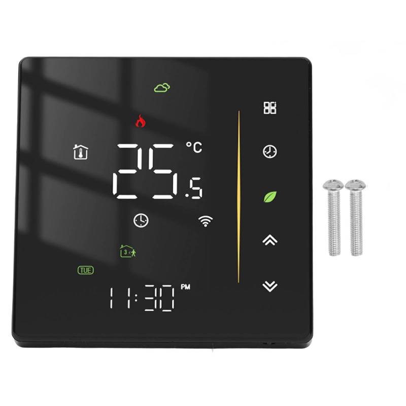 WiFi Thermostat Smart Programmierbares Temperaturregler schwarz für die Kesselheizung von Klanata