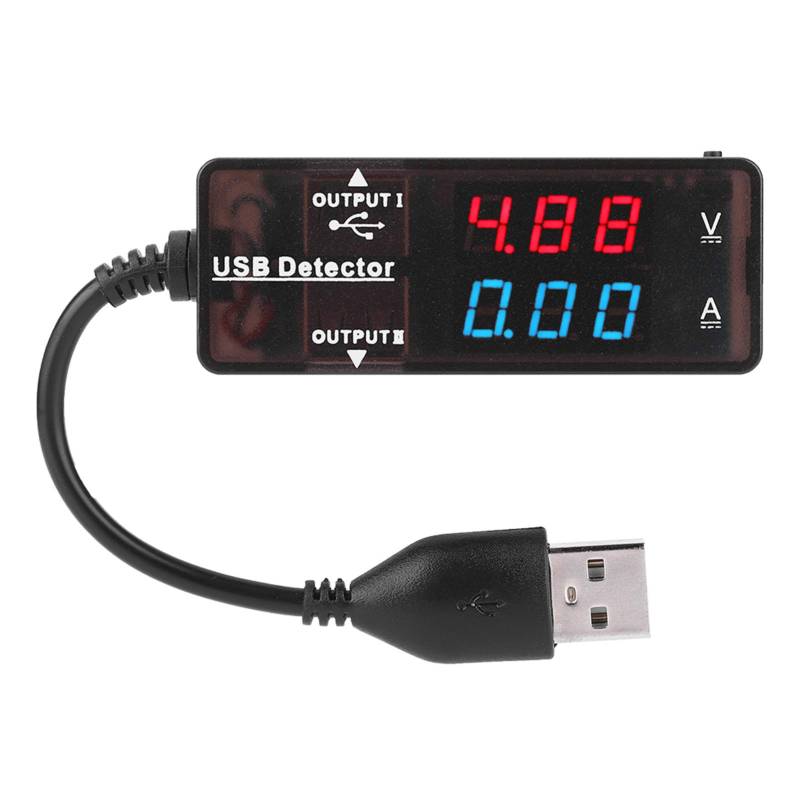 YB26VA Dual Display USB-Detektor Voltmeter Amperemeter Spannung Strommesser Batteriekapazitätstester für Handy Tablet Datenkommunikation Ladeausgangsspannungsfunktion (Bicolor) von Klanata