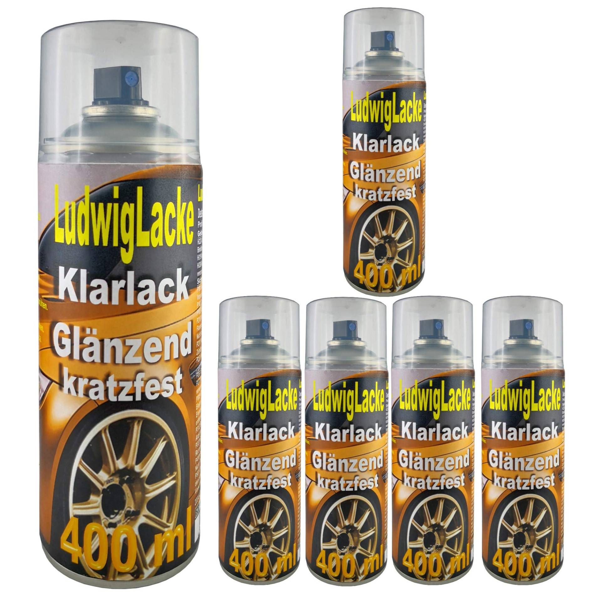 6 Spraydosen Klarlack glänzend Autolack 400ml von Klarlack Spraydose