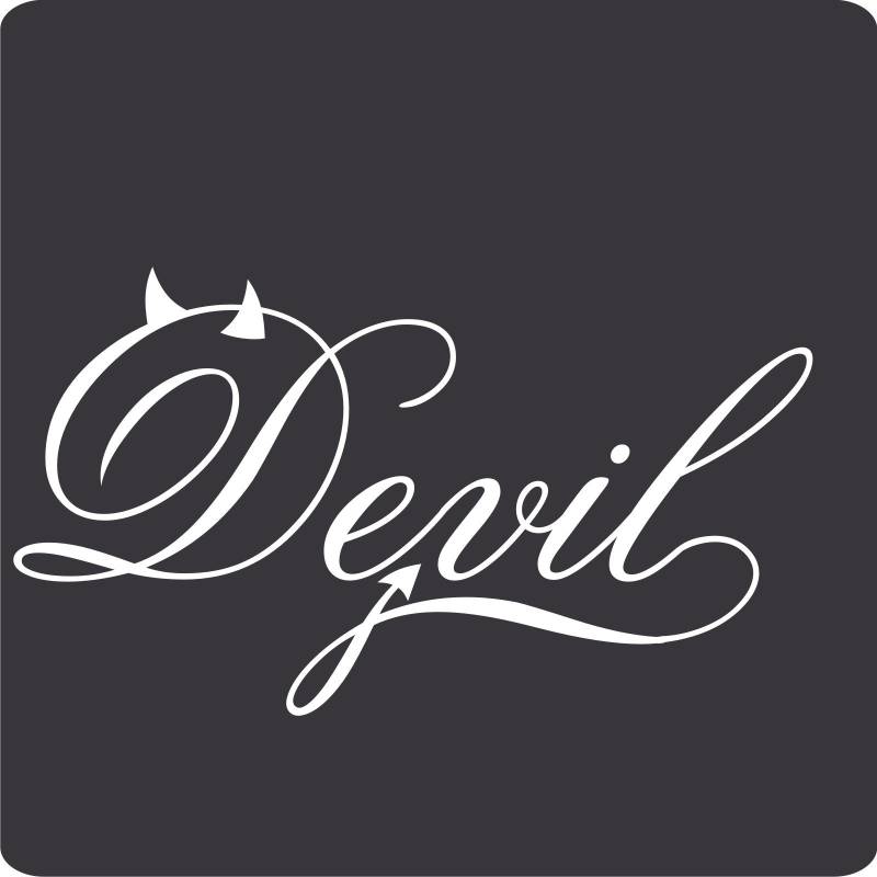 Kleb-Drauf - 2 Devil - Aufkleber zur Dekoration von Autos, Motorrädern, Fahrrädern und Allen Anderen Fahrzeugen; aus 14 Farben wählbar; Weiß von kleb-drauf.de