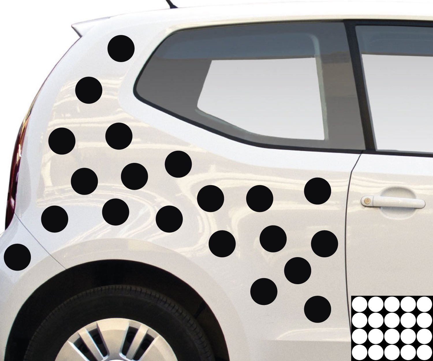 kleb-drauf® - 20 Punkte/Schwarz - glänzend - Aufkleber zur Dekoration von Autos, Motorrädern und Allen Anderen glatten Oberflächen im Außenbereich; aus 19 Farben wählbar; in matt oder glänzend von kleb-drauf