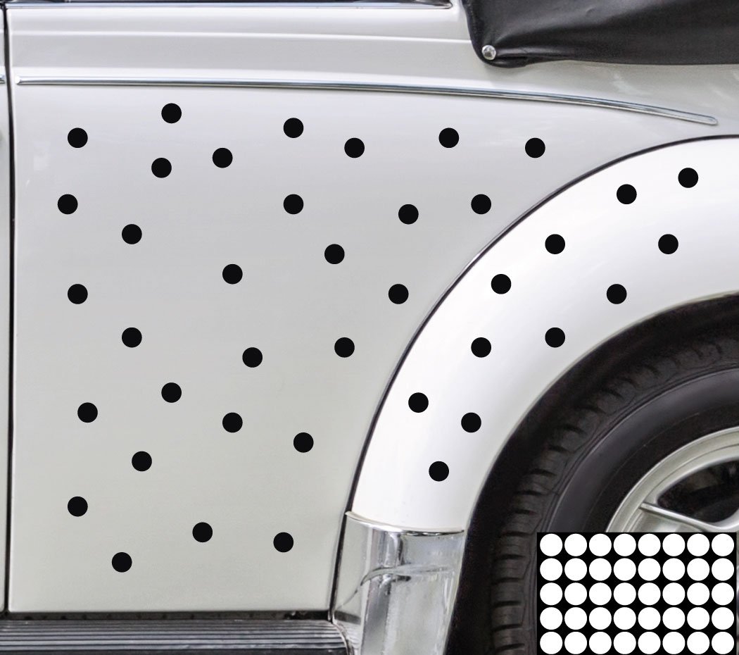 Kleb-drauf® - 40 Punkte/Schwarz - glänzend - Aufkleber zur Dekoration von Autos, Motorrädern und Allen Anderen glatten Oberflächen im Außenbereich; aus 19 Farben wählbar; in matt oder glänzend von Kleb-drauf