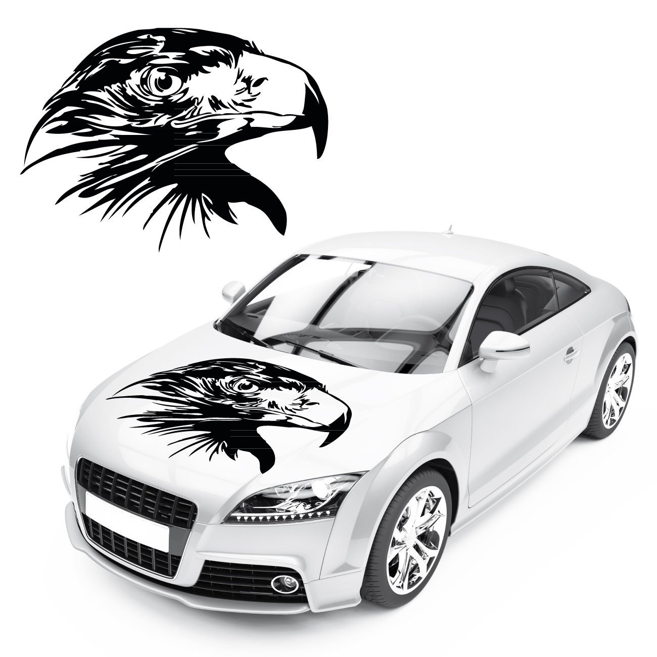 Adler Aufkleber für das Auto Eagle Head Sticker Cartattoo Steinadler Vogel Motiv Folienplot |KB390 von Klebe-X