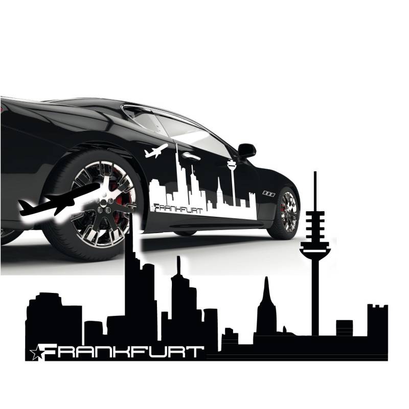 Auto Aufkleber Sticker von Städten Frankfurt Foliensticker Car Styling Tattoo Silhouette Skyline |SKD023 von Klebe-X