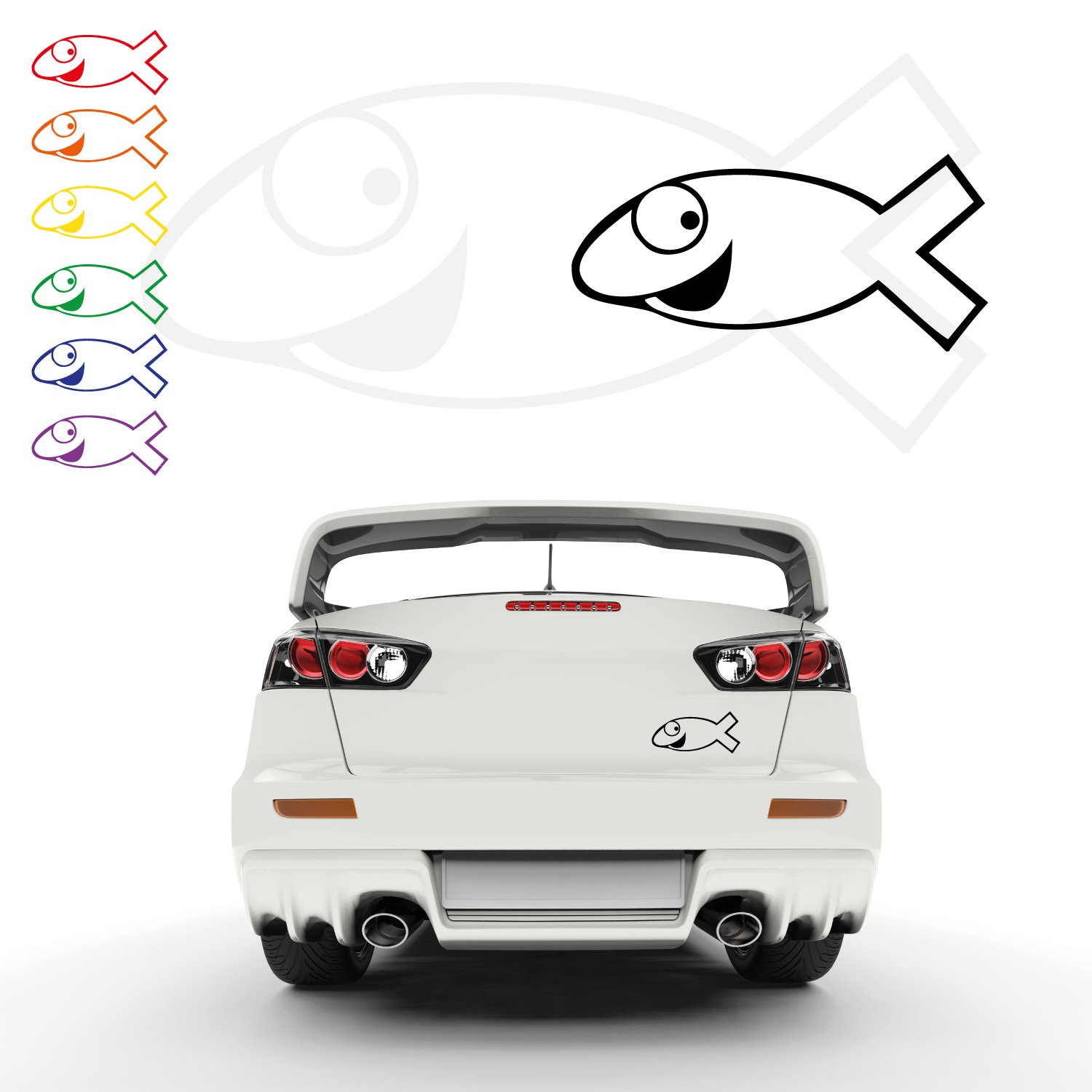 Comic Ichthy Christusfisch Autoaufkleber Fisch Ichthys Jesus Aufkleber Sticker Fische | WKB062V5 Comic Ichthy Christusfisch Autoaufkleber Fisch Ichthys Jesus Aufkleber Sticker Fische | WKB062V5 von Klebe-X