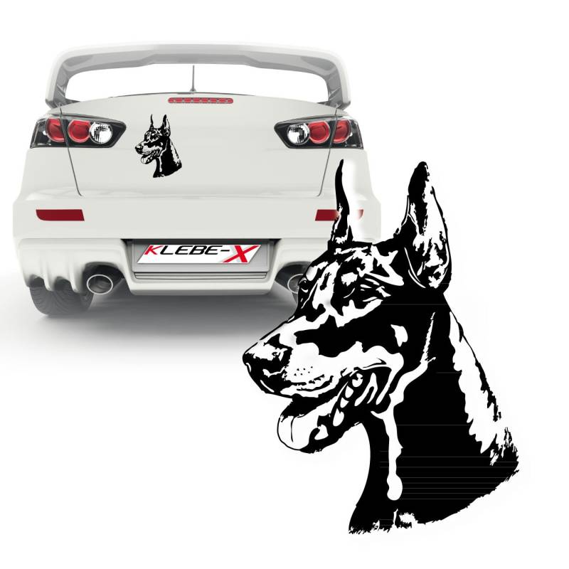 Dobermann Hundeaufkleber Sticker Wandtattoo Hund Autoheckscheiben Aufkleber |KB 299 von Klebe-X