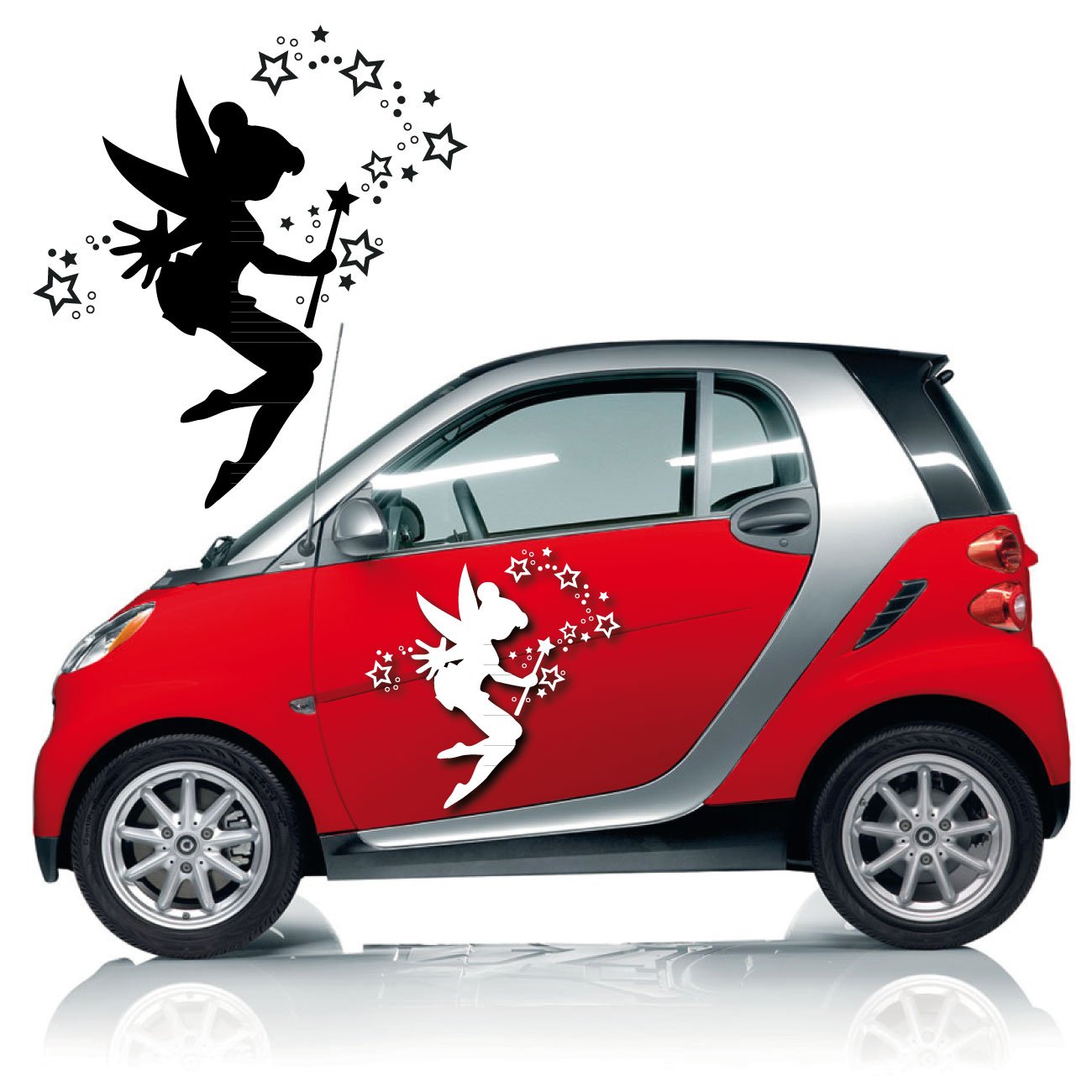 Fee mit Zauberstab Autotattoo Sterne Sticker Aufkleber für das Fahrzeug Elfe Märchen Fairytail |KB379 von Klebe-X
