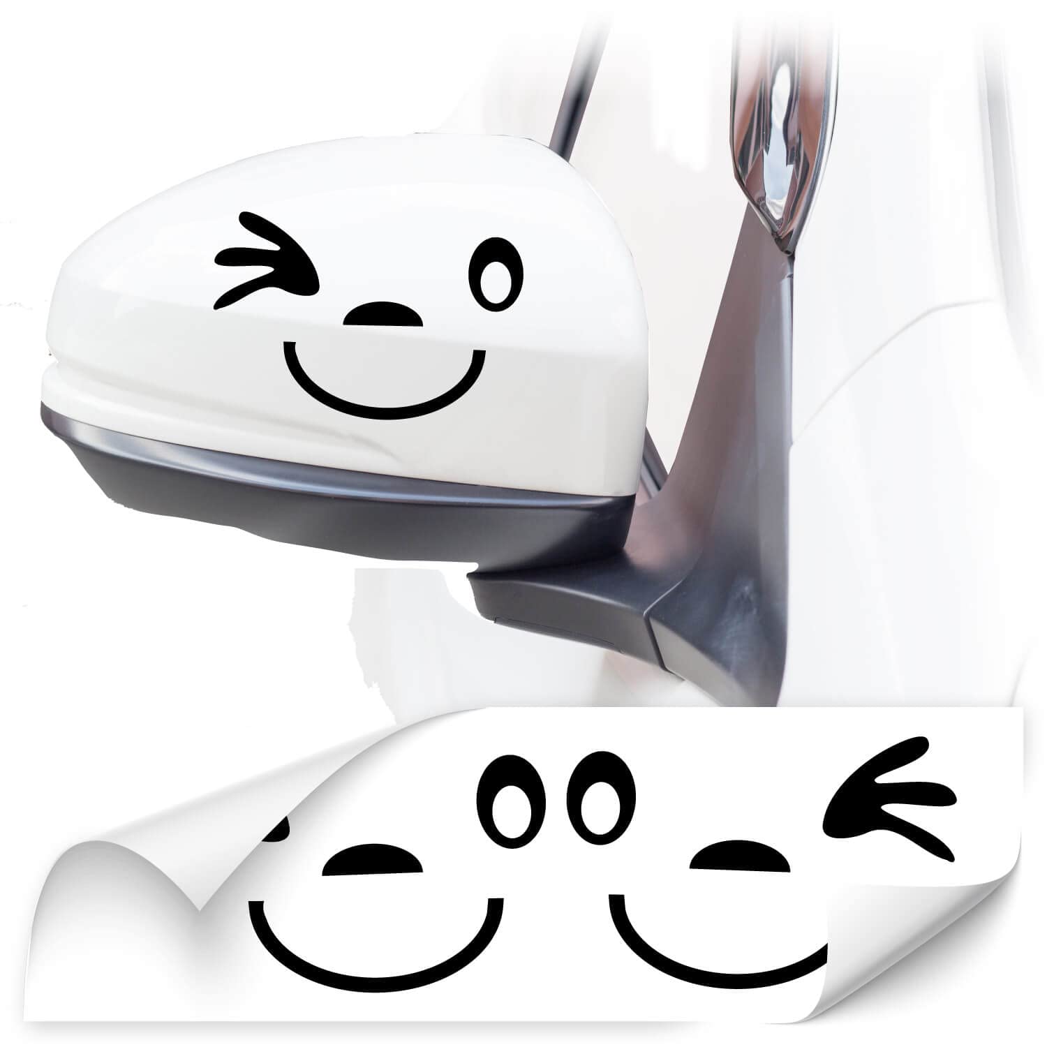 Gesicht Autoaufkleber *** 2er Set *** Aufkleber für Auto Spiegel Außenspiegel Smile |KB801 Gesicht Autoaufkleber *** 2er Set *** Aufkleber für Auto Spiegel Außenspiegel Smile |KB801 von Klebe-X