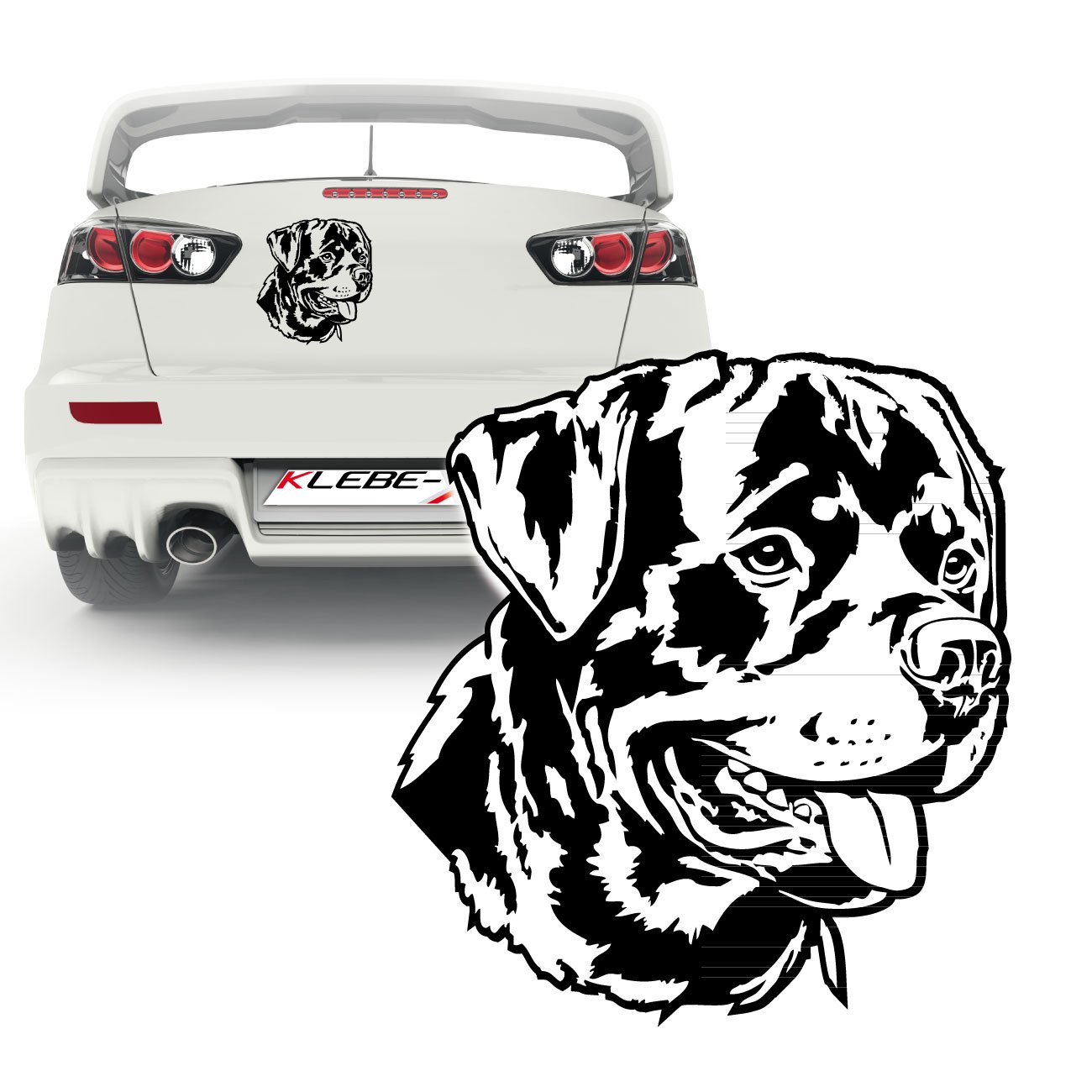 Hundemotiv Rottweiler Auto- oder Wandtattoo Dog Aufkleber | KB213V3 von Klebe-X