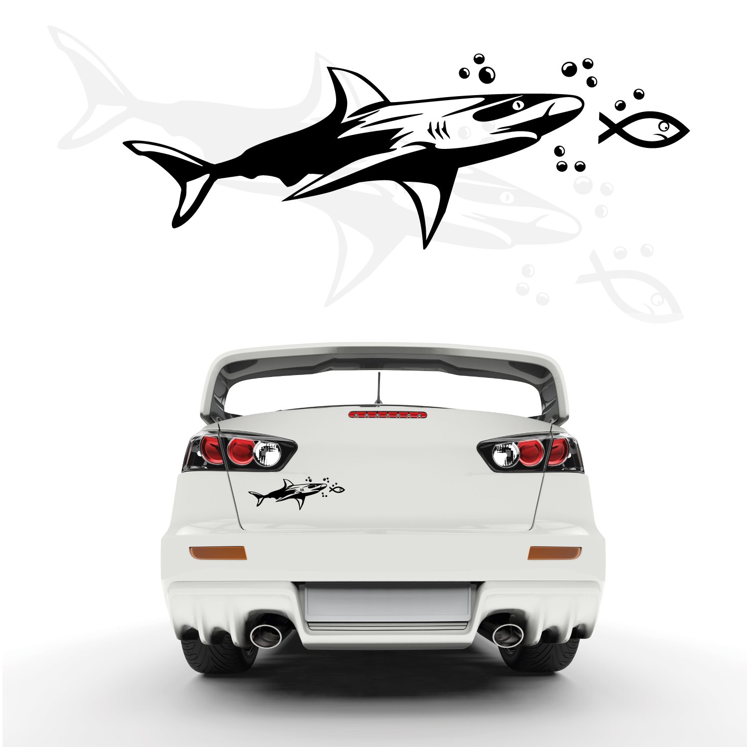 Ichthy Hai Christusfisch Autoaufkleber Fisch Ichthys Jesus Aufkleber Sticker Fische | WKB062V3 von Klebe-X