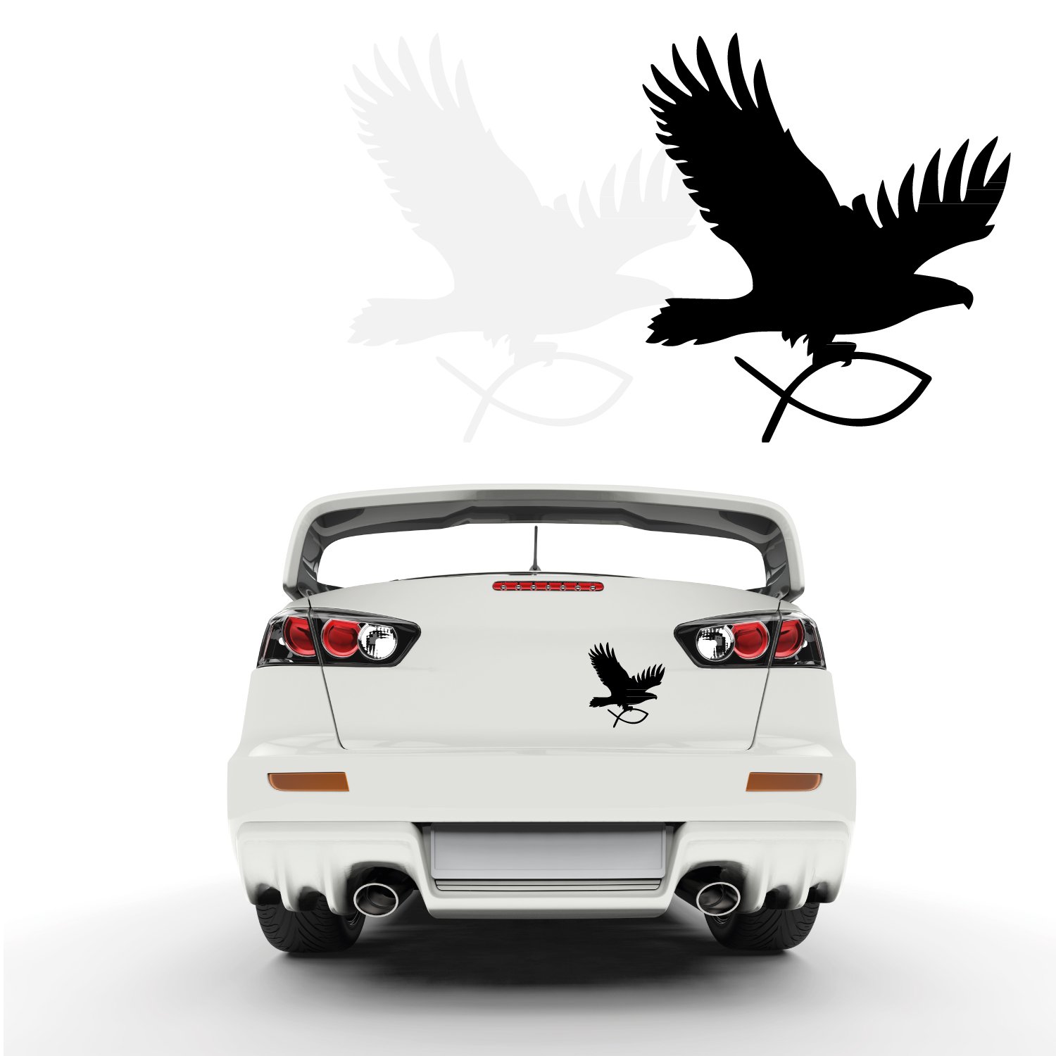 Ichthy mit Adler Christusfisch Autoaufkleber Fisch Ichthys Jesus Aufkleber Sticker Fische | WKB062V2 Ichthy mit Adler Christusfisch Autoaufkleber Fisch Ichthys Jesus Aufkleber Sticker Fische | WKB062V2 von Klebe-X