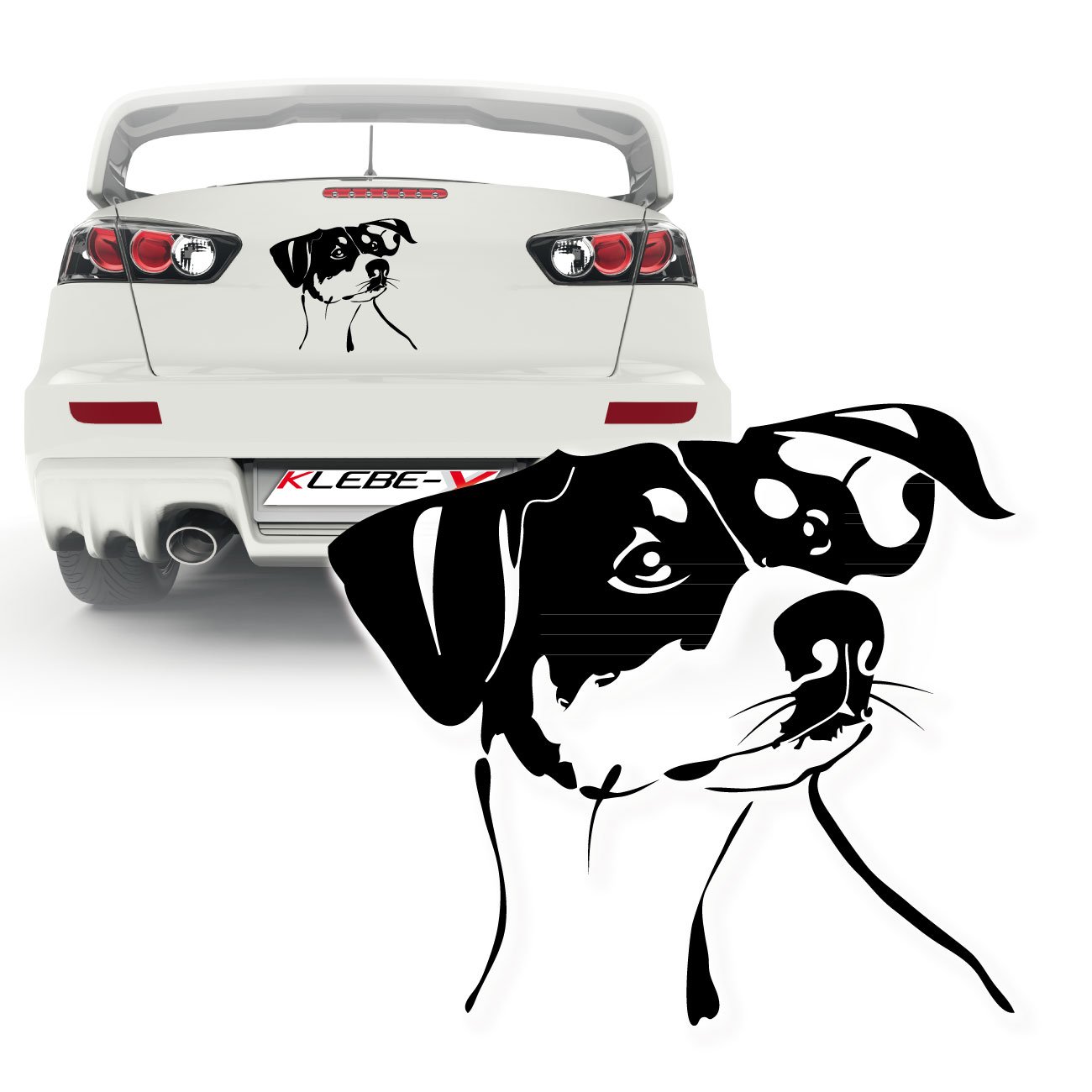 Jack Russell Hundeaufkleber für Wand oder Auto Folienschnitt Hund | KB066 von Klebe-X
