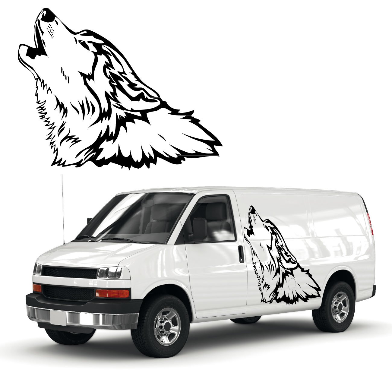 Klebe-X Heulender Wolf Autoaufkleber Schöne Tiermotive als Tattoo für das Fahrzeug Wölfe Sticker |KB211V2 Klebe-X Heulender Wolf Autoaufkleber Schöne Tiermotive als Tattoo für das Fahrzeug Wölfe Sticker |KB211V2 von Klebe-X