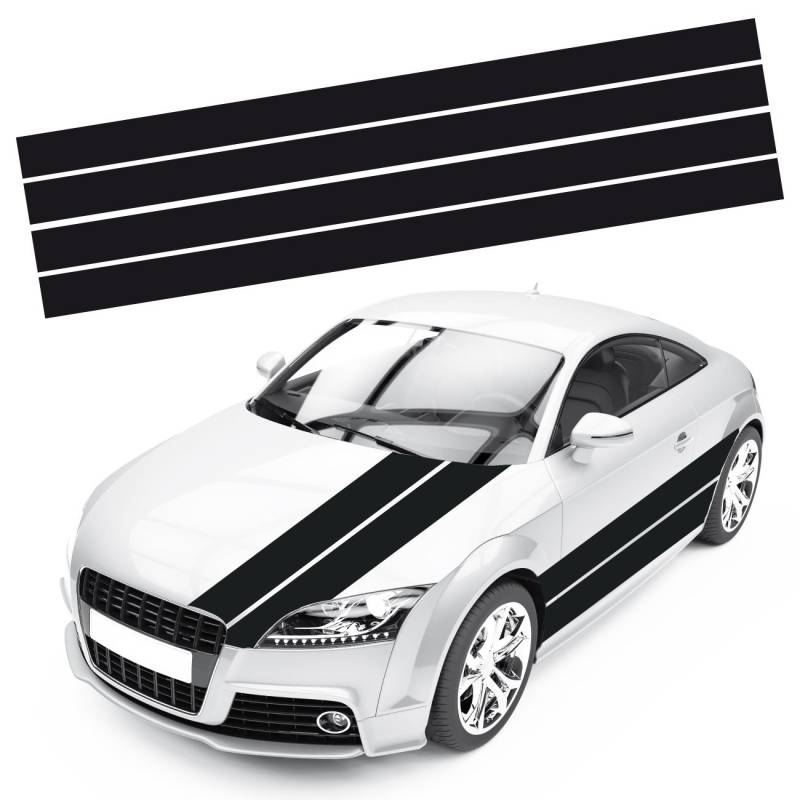 Klebe-X Viperstreifen Racing Stripe Autoaufkleber Streifen Auto | XXXL 4X 200 cm x 10 cm | EE011 von Klebe-X