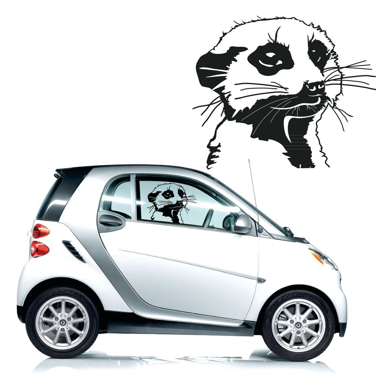 Kopf eines Erdmännchen als Autotattoo für die Scheibe Tier Motive als Sticker Manguste |KB413 Kopf eines Erdmännchen als Autotattoo für die Scheibe Tier Motive als Sticker Manguste |KB413 von Klebe-X