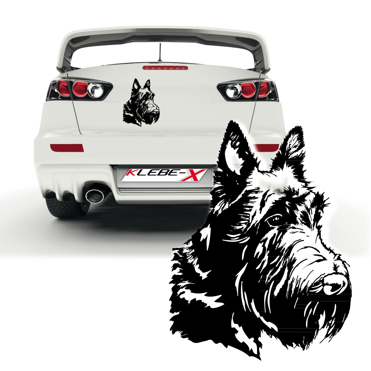 Scottish Terrier Hundeaufkleber Fahrzeugmotiv Hund Scotti Sticker Heckaufkleber Dog |KB900 von Klebe-X