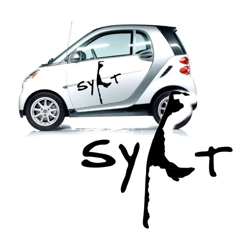 Sylt Silhouette Autotattoo Aufkleber Insel Sylt Sticker Schriftzug und Landumriss Folienplot|KB328 von Klebe-X