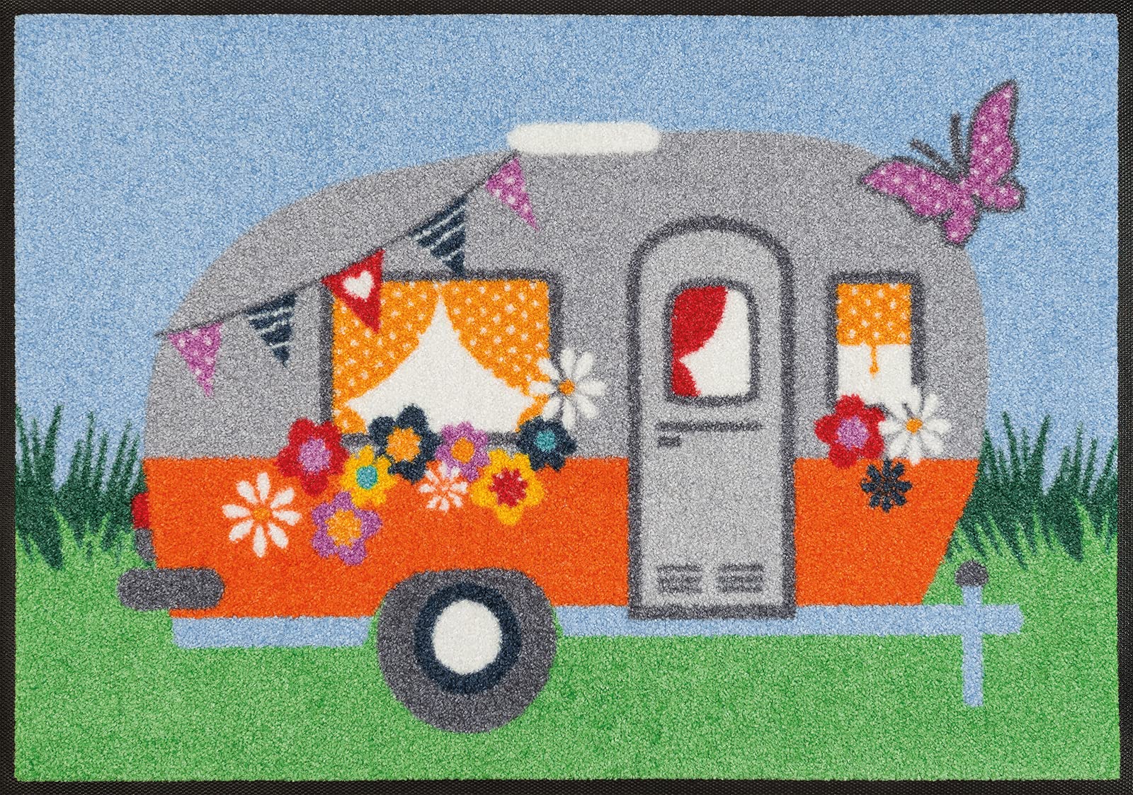 wash+dry Fußmatte, Happy Camping 50x75 cm, innen und außen, waschbar wash+dry Fußmatte, Happy Camping 50x75 cm, innen und außen, waschbar von Wash+Dry