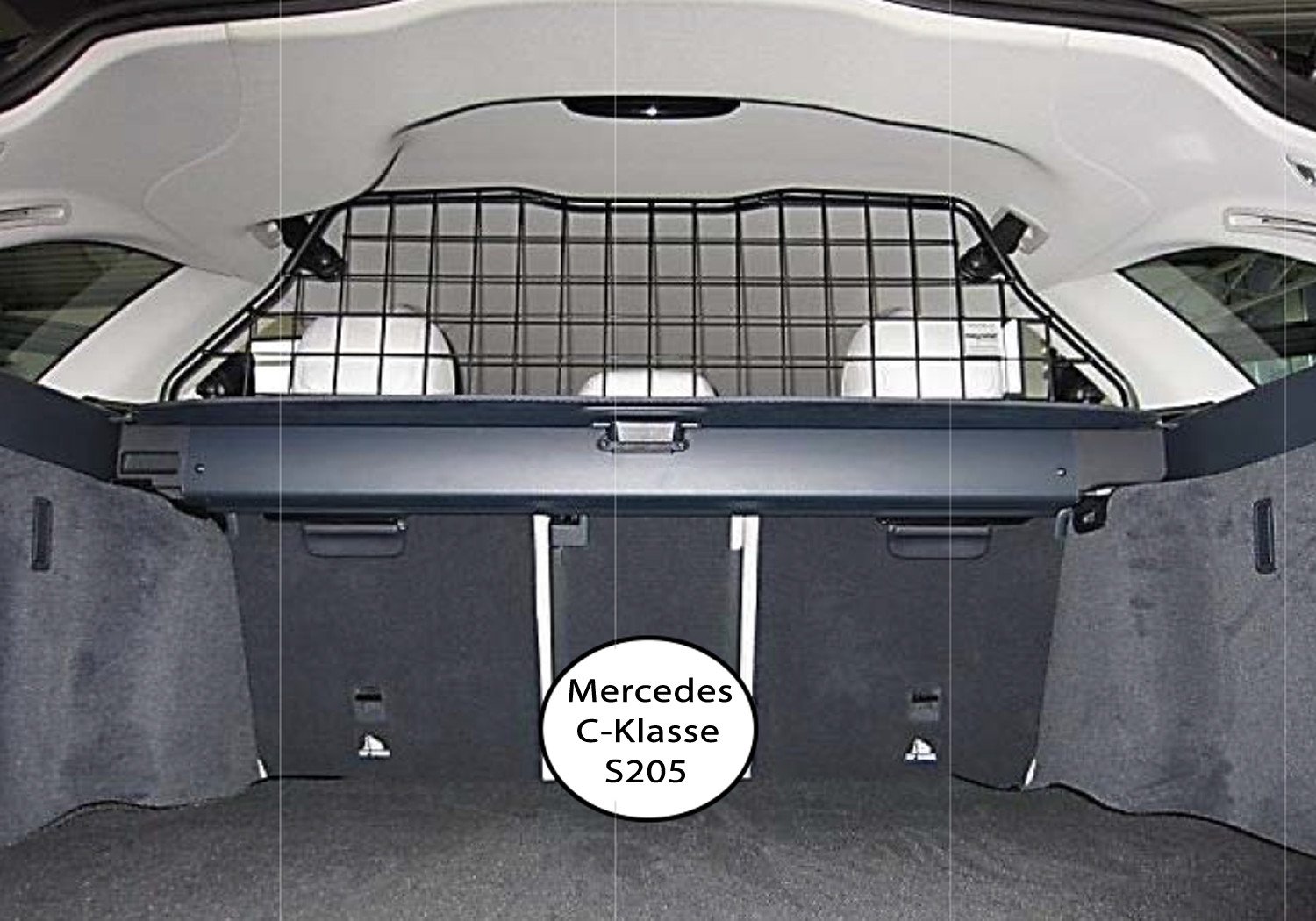 Kleinmetall Masterline passend für Mercedes C-Klasse T-Modell Kombi (Typ S205) passgenaues Trenngitter/Hundegitter/Gepäckgitter von Kleinmetall