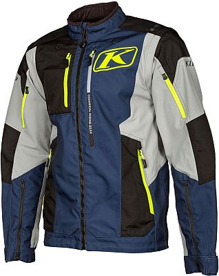 Klim Dakar, Textiljacke - Dunkelblau/Hellgrau/Schwarz/Neon-Gelb - M von Klim