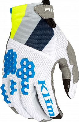Klim Mojave, Handschuhe - Weiß/Neon-Blau/Neon-Gelb - L von Klim