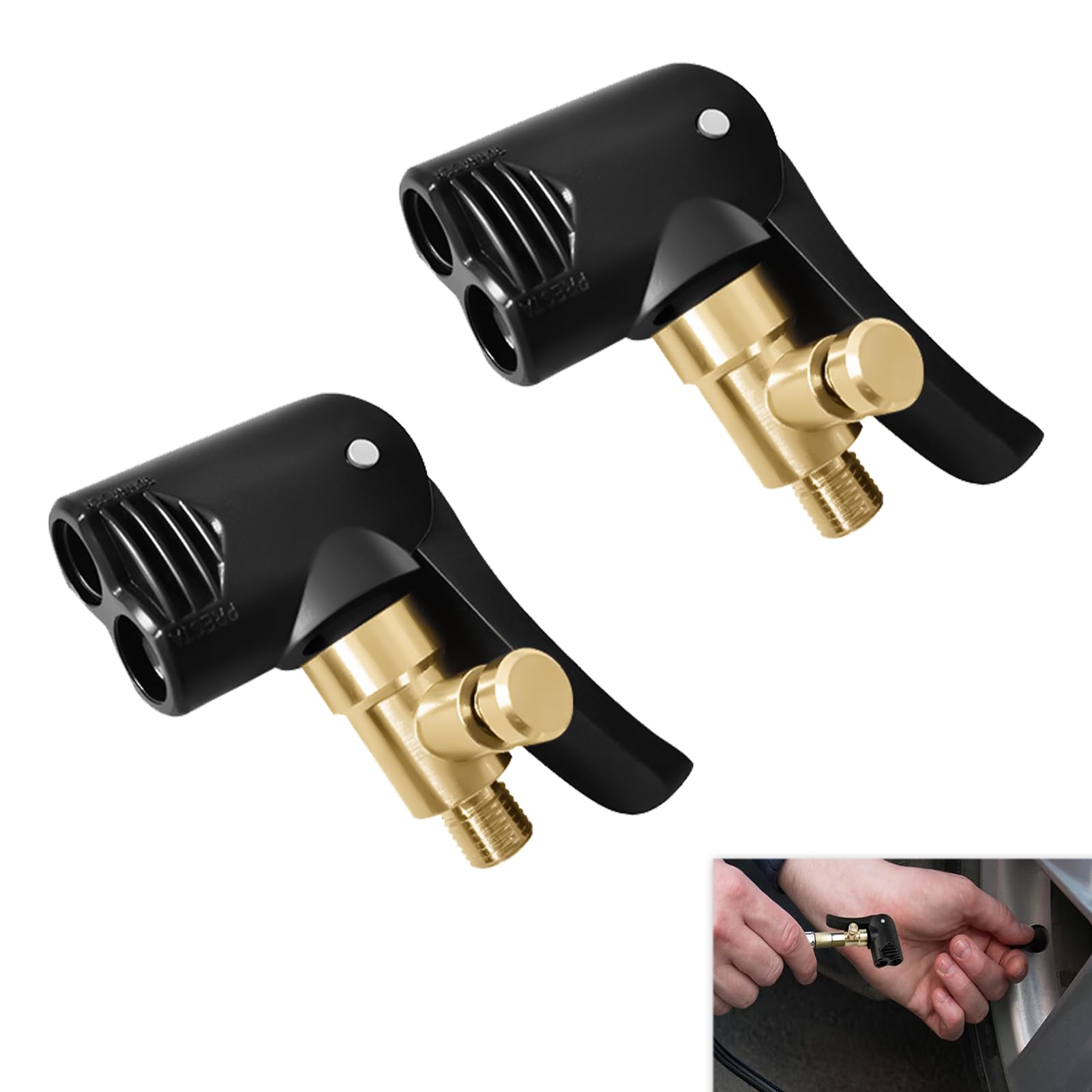 2 Stück Ventiladapter für Reifen, Schrader/Presta, Aufpumpventil, Messing, für Auto, Motorrad, Fahrrad, LKW, kompatibel mit Luftpumpe, einfaches Aufpumpen 2 Stück Ventiladapter für Reifen, Schrader/Presta, Aufpumpventil, Messing, für Auto, Motorrad, Fahrrad, LKW, kompatibel mit Luftpumpe, einfaches Aufpumpen von Kmuqshy