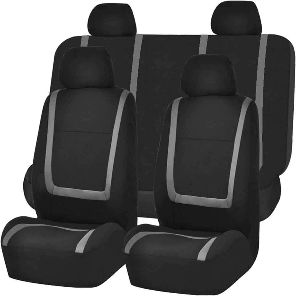KnoRRs Auto Sitzbezüge Komplettset Sets für B-MW X3 E83 2004-2010, Stoff Vorne und Hinten Sitzbezug Wasserdicht Auto-Sitzbezug Innenraum Zubehör,D/Grey von KnoRRs