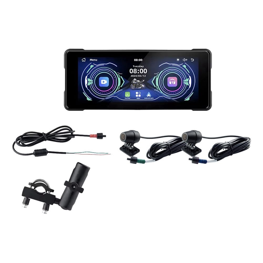 Knoruley 7 Motorrad Kabelloses Carplay & Android Auto Front-/Rückkamera Dual Bluetooth DVR GPS Navigation Display Knoruley 7 Motorrad Kabelloses Carplay & Android Auto Front-/Rückkamera Dual Bluetooth DVR GPS Navigation Display von Knoruley