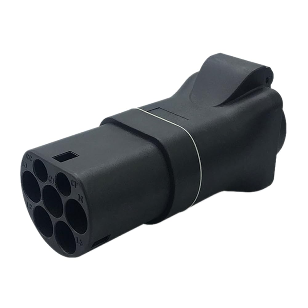 Knoruley Adapter Kunststoff 16A Elektrofahrzeug EVSE Tragbarer EV-Stecker Typ 2 auf 2-Polige Buchse, EU-Stecker von Knoruley