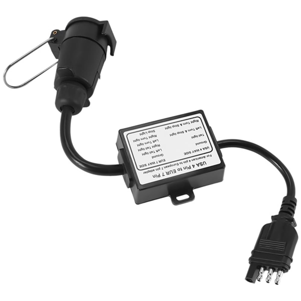 Knoruley Anhängerleuchte-Sockeladapter Von US (4-Wege-Wohnung) Bis Europäisch (7-Wege-Runde) Modell von Knoruley