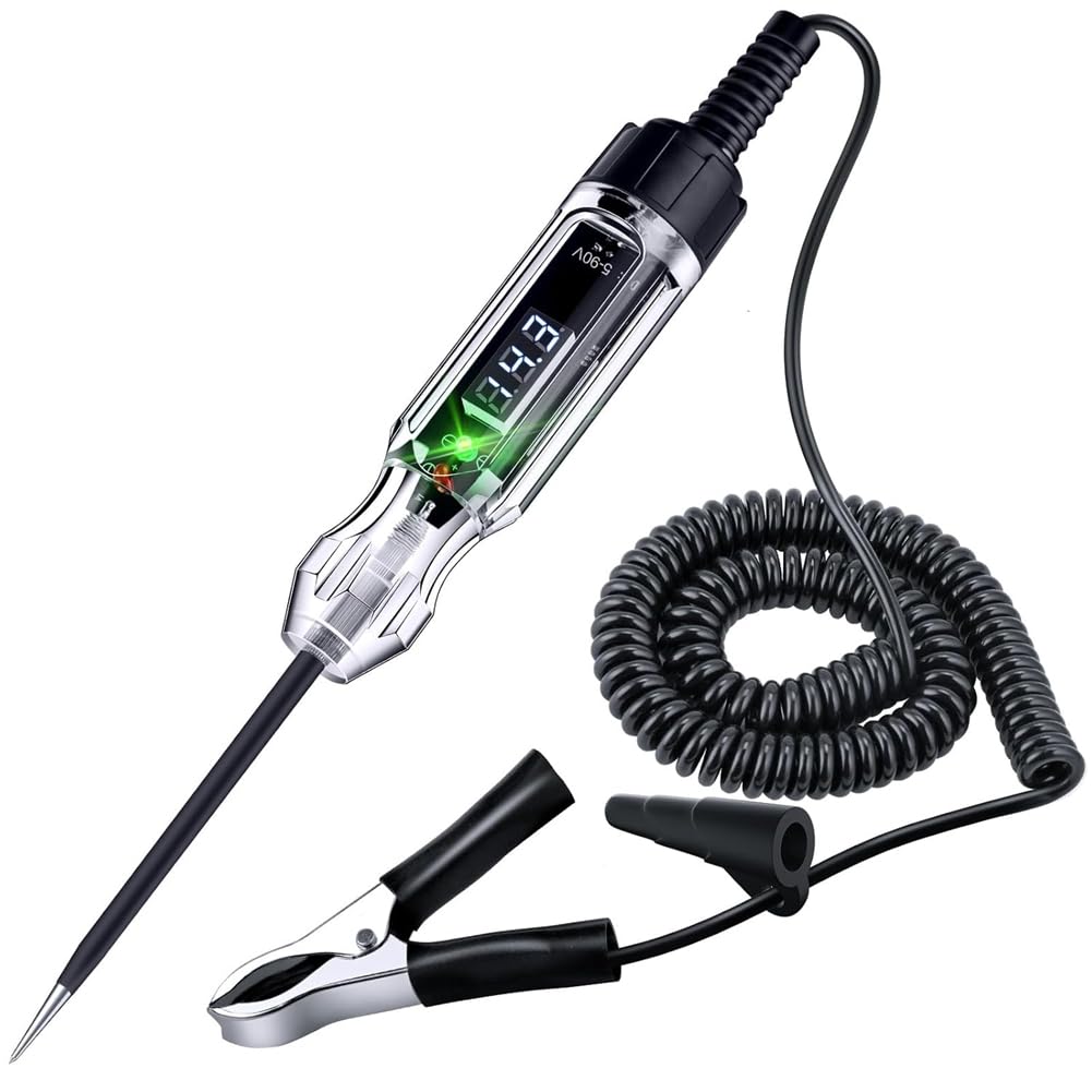 Knoruley Automotive Test Light Digital LED Elektrischer Tester Schaltung Tester mit 140-PU-Federkabel, Zur Überprüfung Knoruley Automotive Test Light Digital LED Elektrischer Tester Schaltung Tester mit 140-PU-Federkabel, Zur Überprüfung von Knoruley