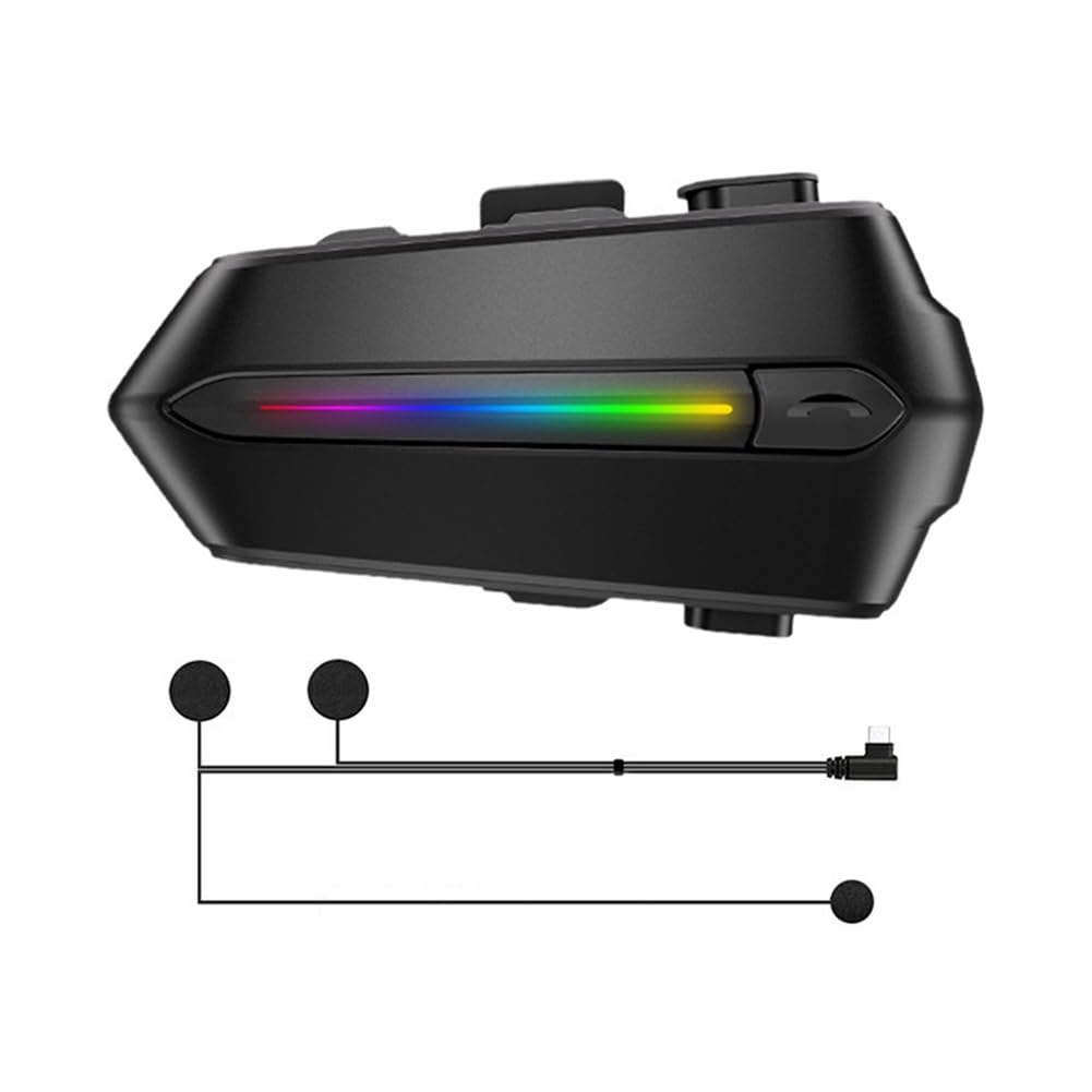 Knoruley Bluetooth-Kopfhörer für Motorradhelme, 5.3, Rauschunterdrückung, Wasserdicht, für Radfahren, Große Ladekapazität, Kopfhörer, Langlebig, Einfach zu Bedienen, Weiches Mikrofon von Knoruley