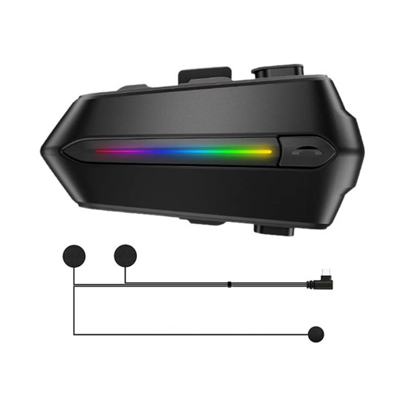 Knoruley Bluetooth-Kopfhörer für Motorradhelme, 5.3, Rauschunterdrückung, Wasserdicht, für Radfahren, Große Ladekapazität, Kopfhörer, Langlebig, Einfach zu Bedienen, Weiches Mikrofon von Knoruley