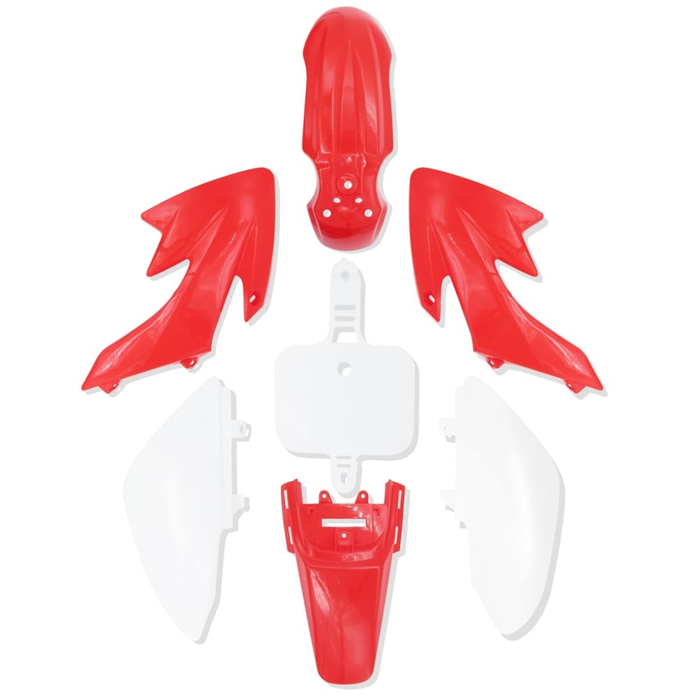 Knoruley CRF50 Kunststoff-Kit Pit Bike Teile Verkleidungen Kotflügel für CRF 50 XR 50 SSR 110 107 125 MX650 MX500 Piranha Baja Rot+ Knoruley CRF50 Kunststoff-Kit Pit Bike Teile Verkleidungen Kotflügel für CRF 50 XR 50 SSR 110 107 125 MX650 MX500 Piranha Baja Rot+ von Knoruley