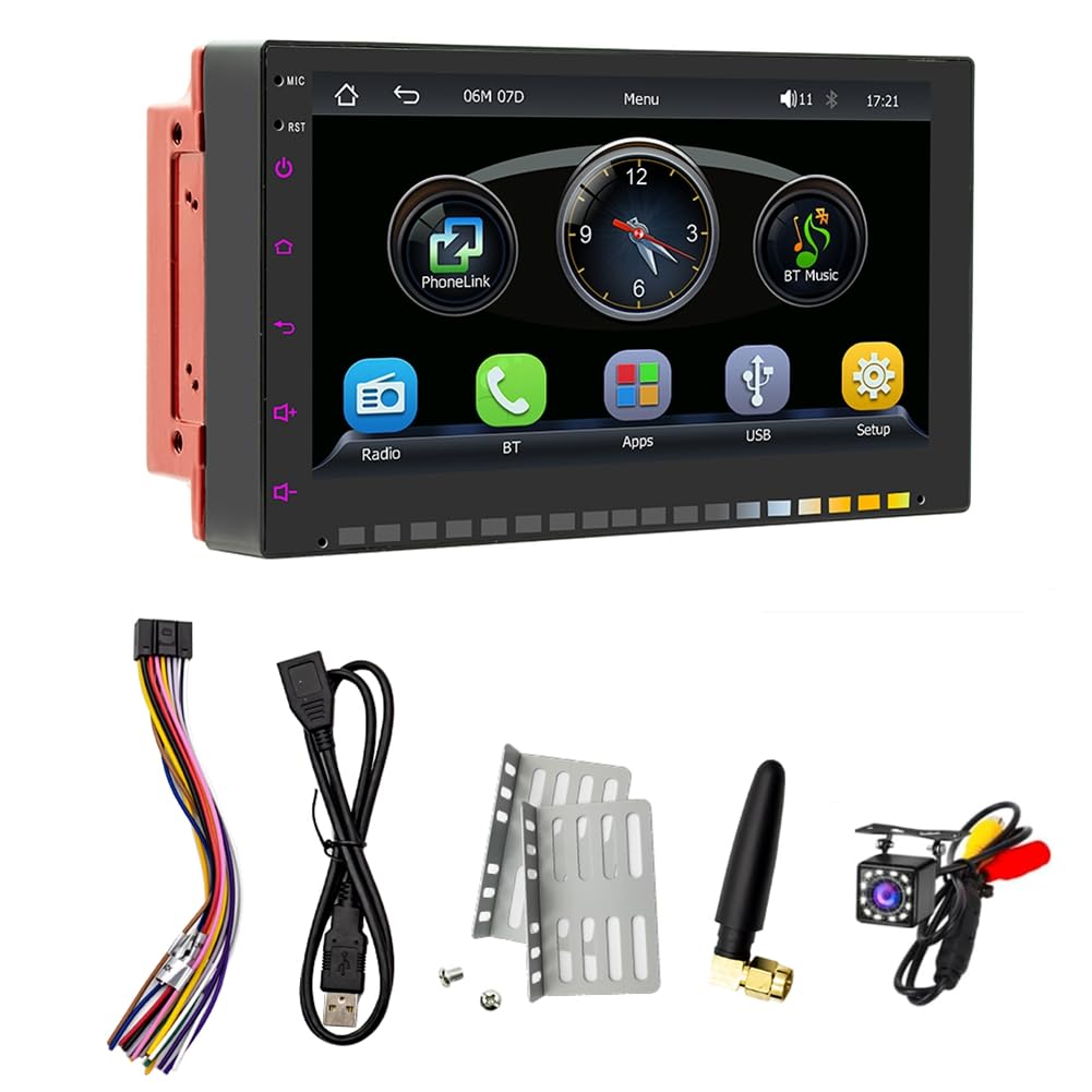 Knoruley Doppel-Din-Autoradio, Carplay und Android Auto, 7-RGB-Autoradio mit Touchscreen, Bluetooth, Autoradio mit FM, Rückfahrkamera, Langlebig, Einfache Installation, Einfach zu Bedienen Knoruley Doppel-Din-Autoradio, Carplay und Android Auto, 7-RGB-Autoradio mit Touchscreen, Bluetooth, Autoradio mit FM, Rückfahrkamera, Langlebig, Einfache Installation, Einfach zu Bedienen von Knoruley