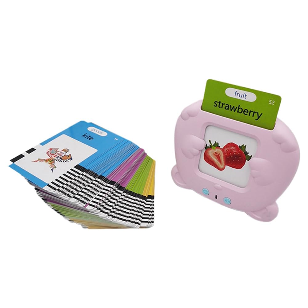 Knoruley Multilinguales Lernsystem für Kinder Interaktive Sprechende Lernkarten Hörbuch zum Englischlernen 224 Sichtwörter Pink von Knoruley