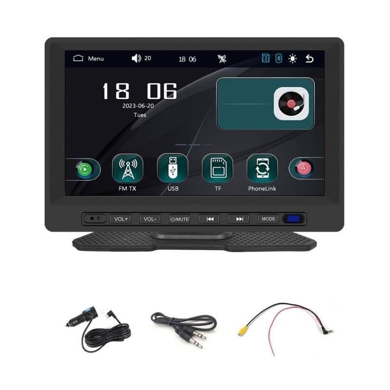 Knoruley Tragbares 7-Autoradio, Autoradio, Bluetooth, FM, AirPlay, Autolink, Einfache Installation von Knoruley