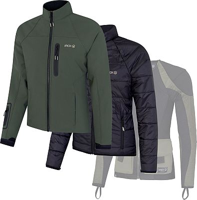 Knox Dual Pro 3in1, Textiljacke Damen - Dunkelgrün - XS von Knox