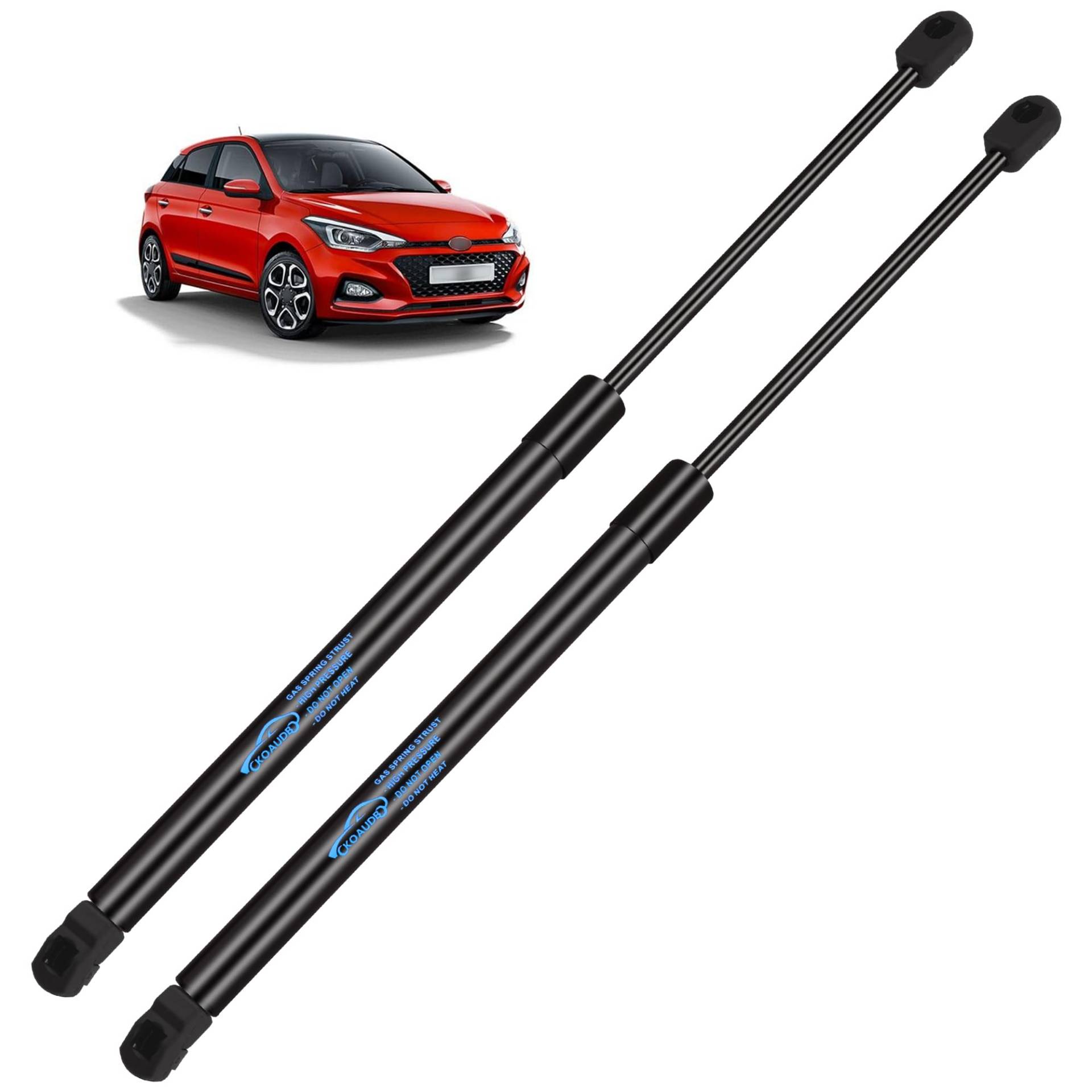 Koaudb 2x Gasdruckfeder für Hyundai i20 2015 2016 2017 2018 2019 2020 Heckklappendämpfer Schwarz Gasfeder Heckklappe Edelstahl Gasdruckdämpfer Ersetzen #81770C8010 von Koaudb