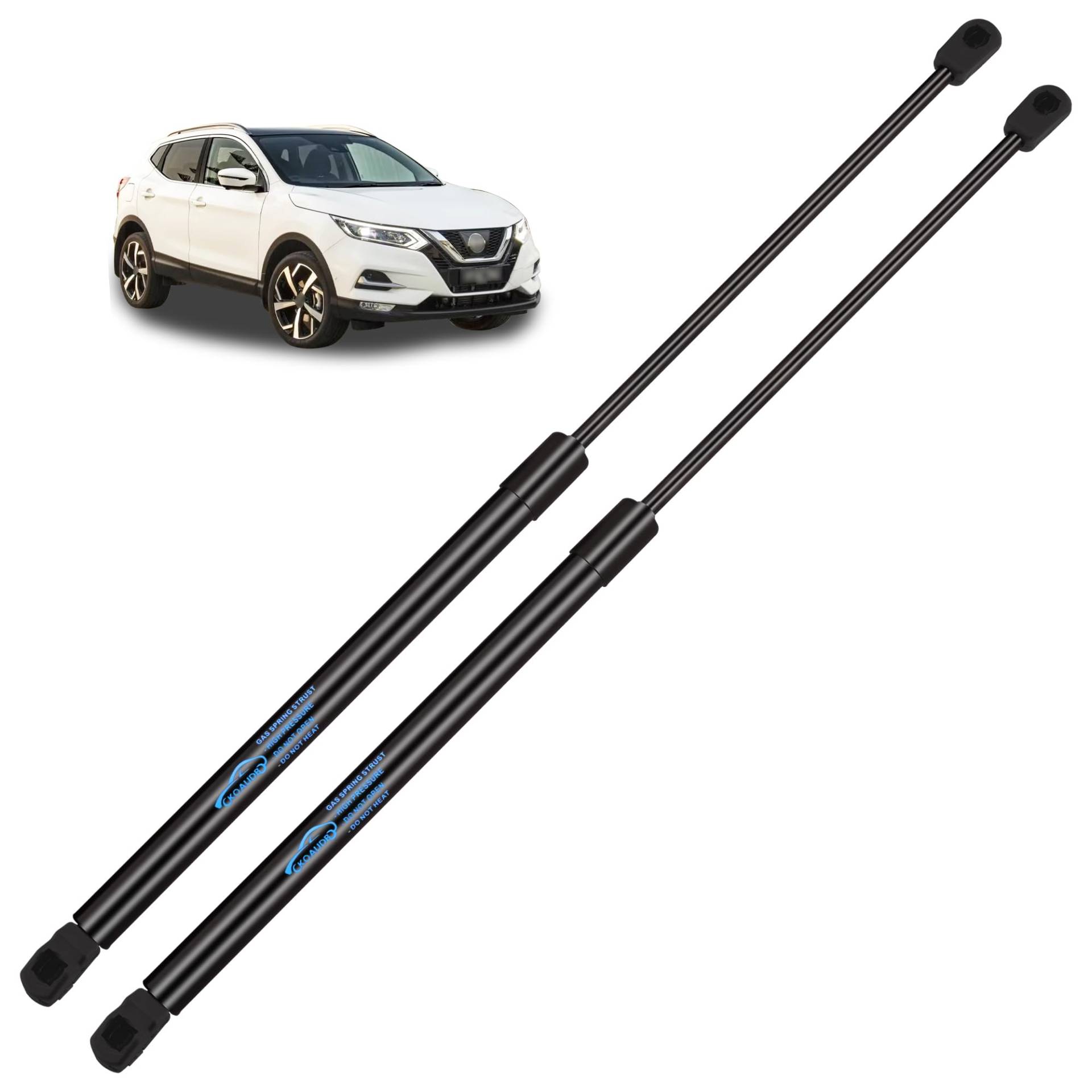 Koaudb 2x Gasdruckfeder für Qashqai MK II All Engine SUV 2013 2014 2015 2016 2017 2018 Heckklappendämpfer Schwarz Gasfeder Heckklappe Edelstahl Gasdruckdämpfer Ersetzen #904504EA1A von Koaudb