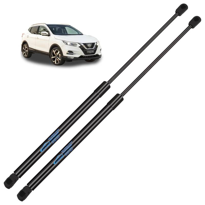 Koaudb 2x Gasdruckfeder für Qashqai MK II All Engine SUV 2013 2014 2015 2016 2017 2018 Heckklappendämpfer Schwarz Gasfeder Heckklappe Edelstahl Gasdruckdämpfer Ersetzen #904504EA1A von Koaudb