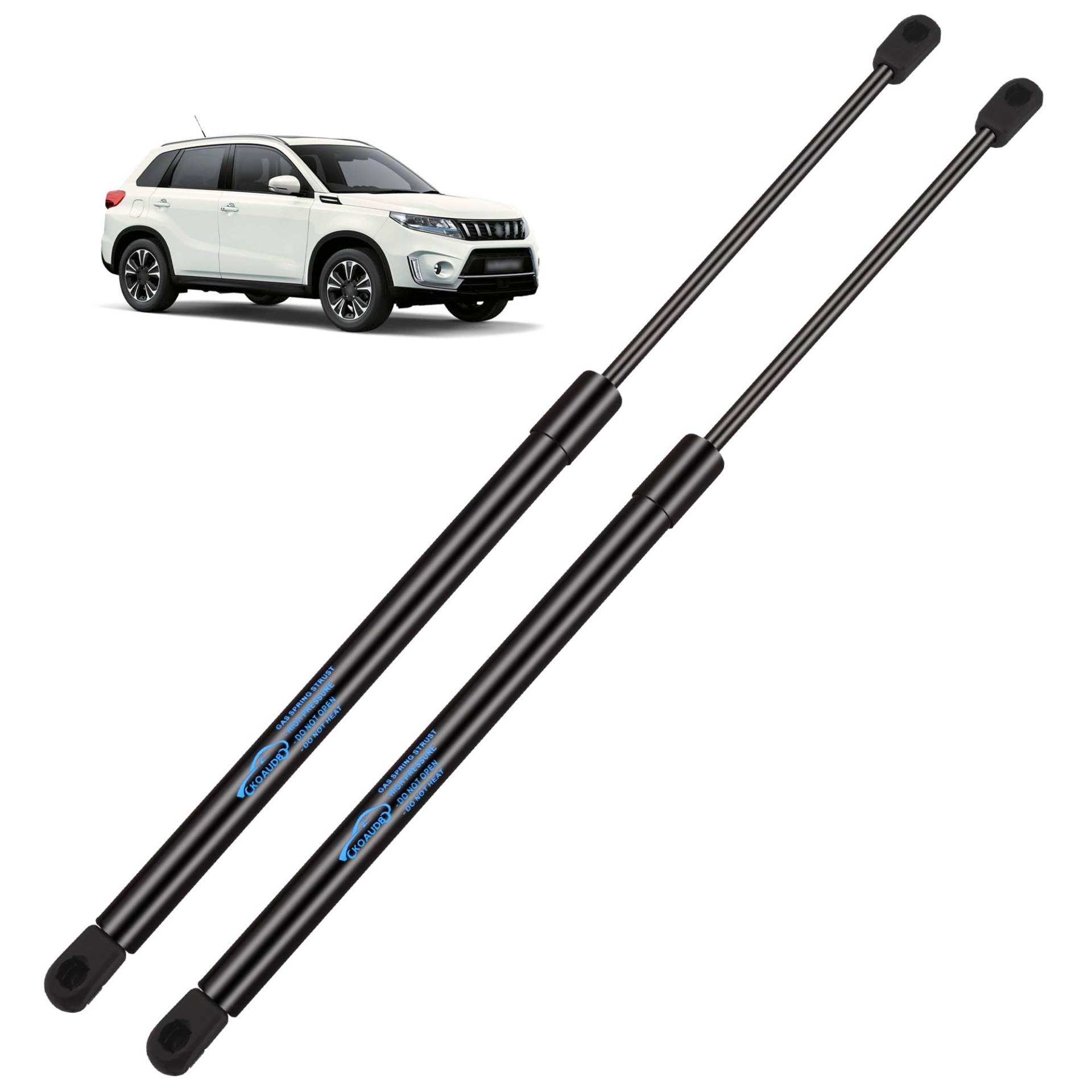 Koaudb 2x Gasdruckfeder für Suzuki Vitara IV Mk4 LY 2015-2020 2021 2022 Heckklappendämpfer Schwarz Gasfeder Heckklappe Edelstahl Gasdruckdämpfer Ersetzen #81850-86R00, 81860-86R00, 81850-54P01 von Koaudb