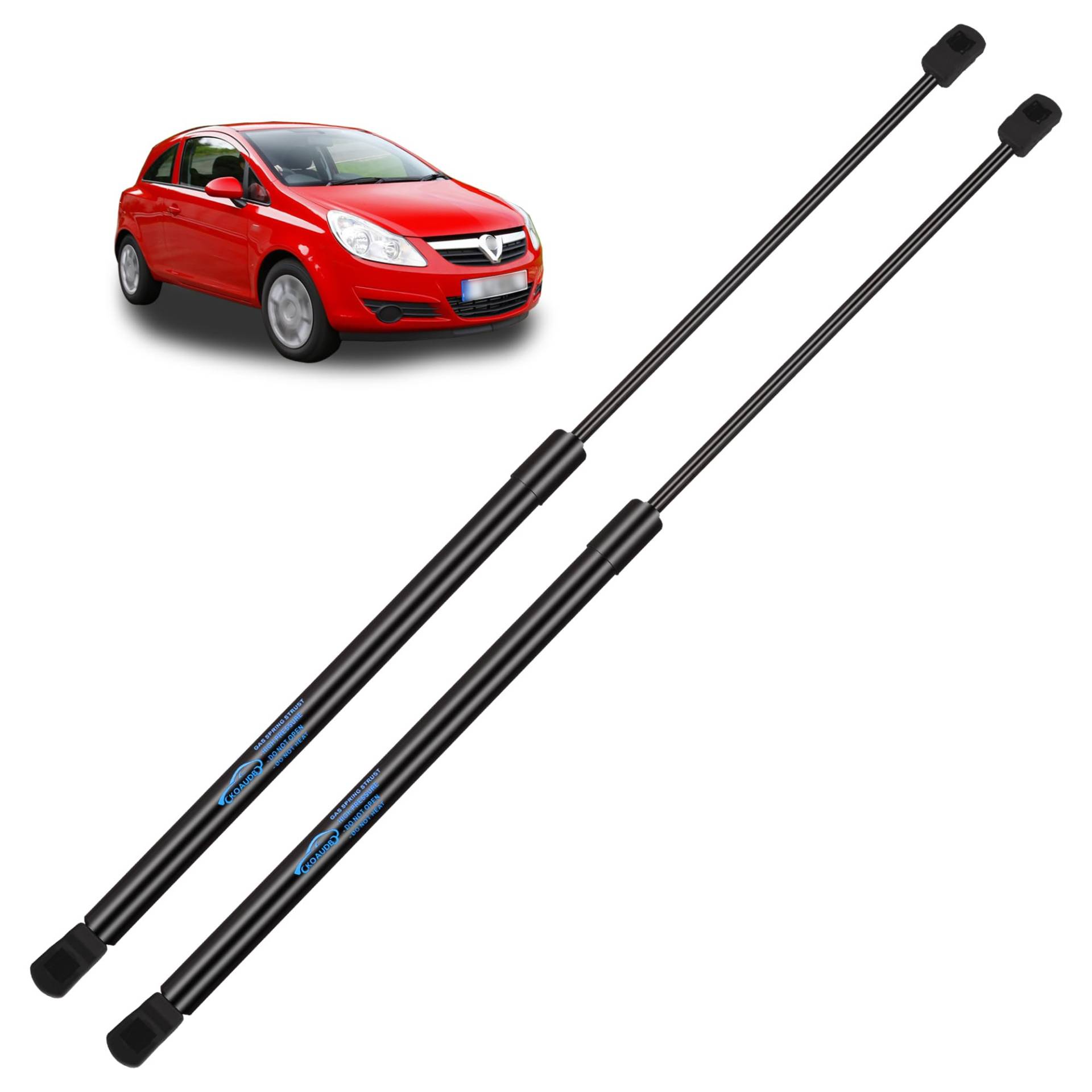 Koaudb 2x Gasdruckfeder für Vauxhall Corsa D 3 2006-2008 2009 2010 2011 2012 2013 2014 Heckklappendämpfer Schwarz Gasfeder Heckklappe Edelstahl Gasdruckdämpfer Ersetzen #13182537 von Koaudb