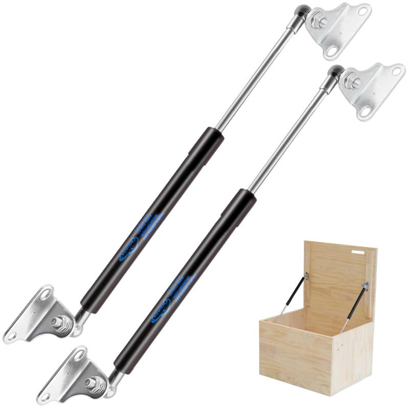 Koaudb 380MM 10KG/100N Gasdruckfeder 2 Stück L-Typ Gasdruckdämpfer Hydraulisch Halterung für Staukasten-Deckel Kabinett Wohnmobilbett Kellertür Stoßdämpfer Druckfeder Motorhaubendämpfer(15in/22.5LB) von Koaudb