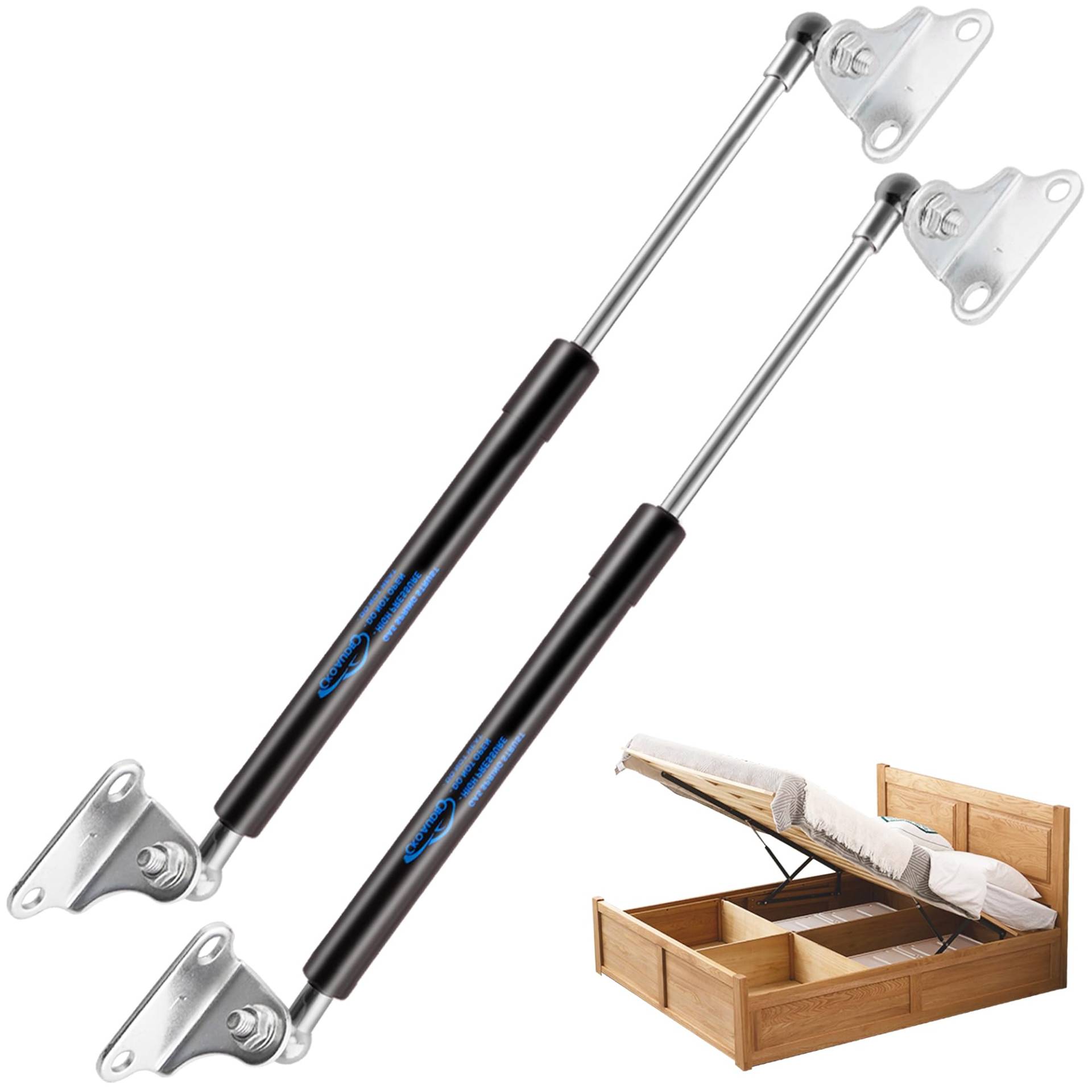 Koaudb 500MM 35KG/350N Gasdruckfeder 2 Stück L-Typ Gasdruckdämpfer Hydraulisch Halterung für Staukasten-Deckel Kabinett Wohnmobilbett Kellertür Stoßdämpfer Druckfeder Motorhaubendämpfer(20in/80LB) von Koaudb
